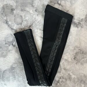 BCBGMaxAzria Black Leggings with Gray Accents